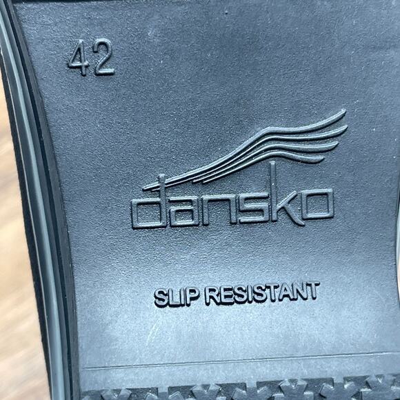 Dansko Veda Vegan Shoes Womens Size 11.5 / 42 Black Canvas Comfort Lace Up Clogs - Picture 9 of 9